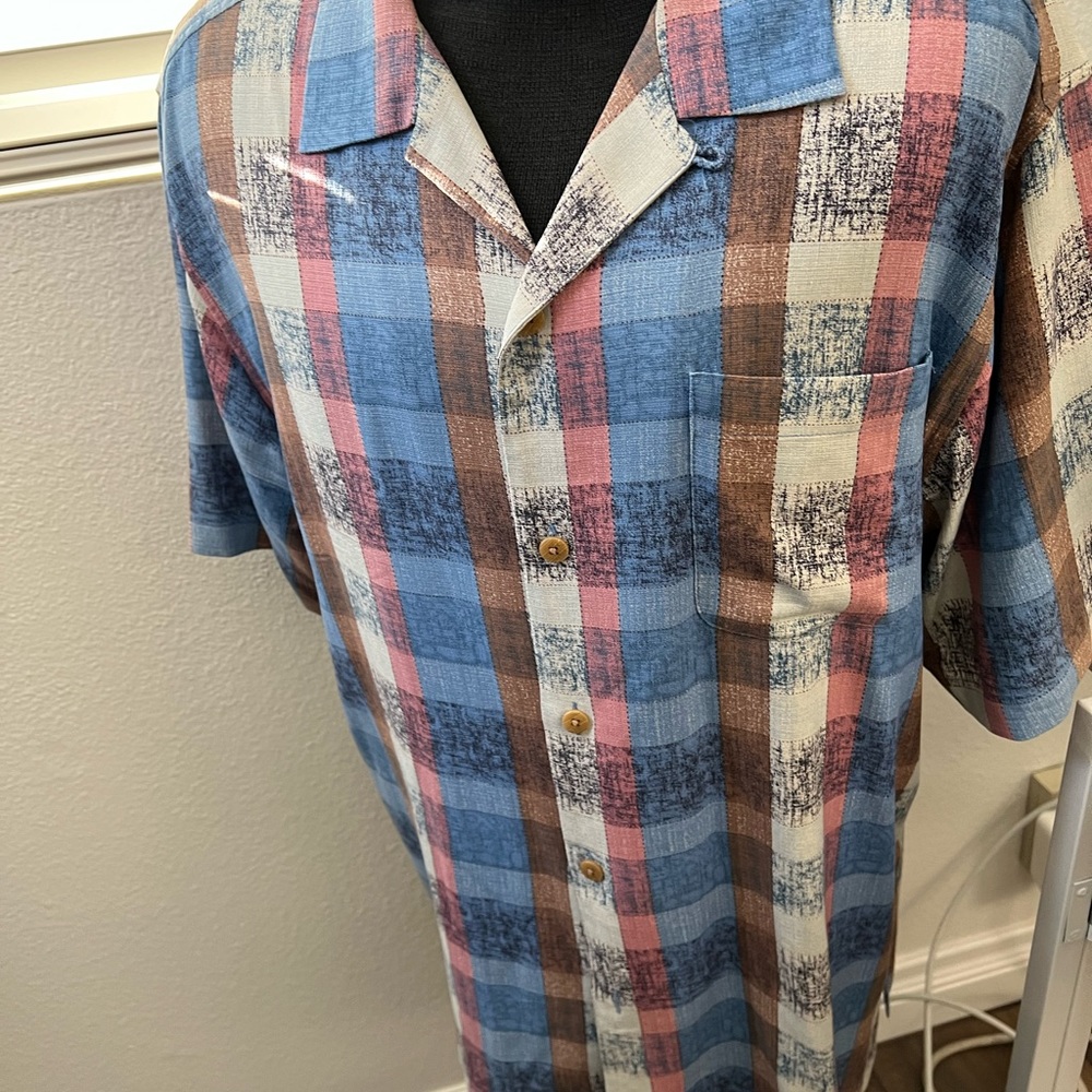 Tommy Bahama short sleeve shirts two for the price of one. blue and green
